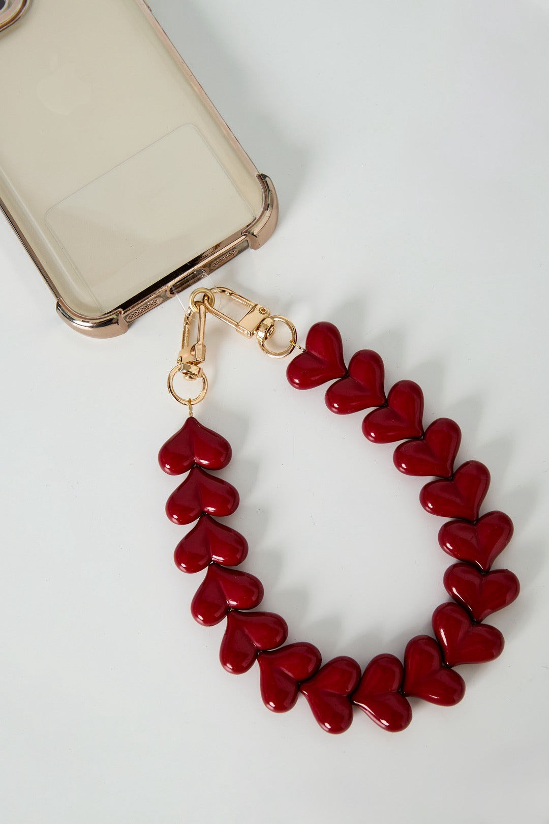 Crimson Hearts Phone Chain