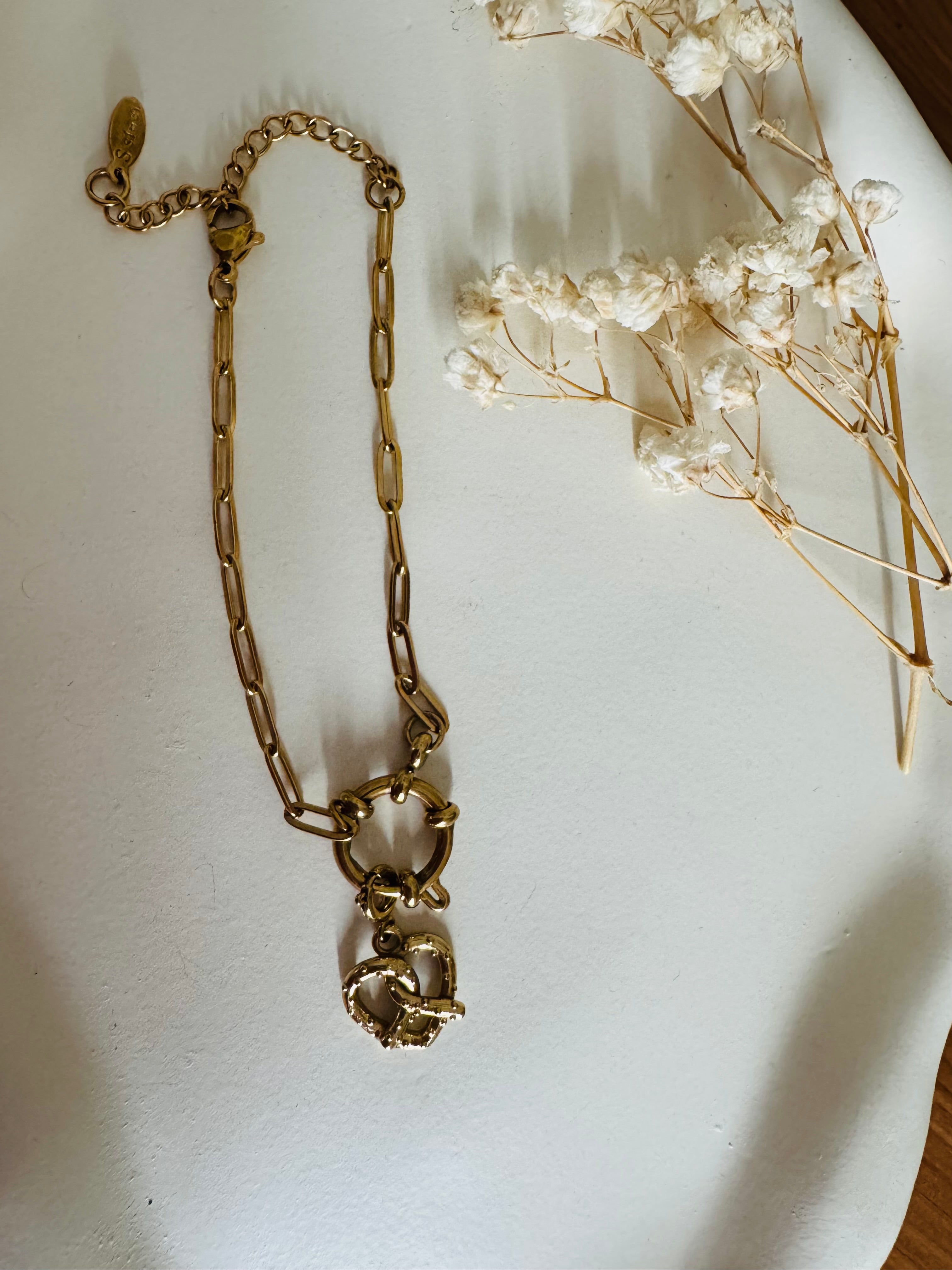 Golden Pretzel Charm