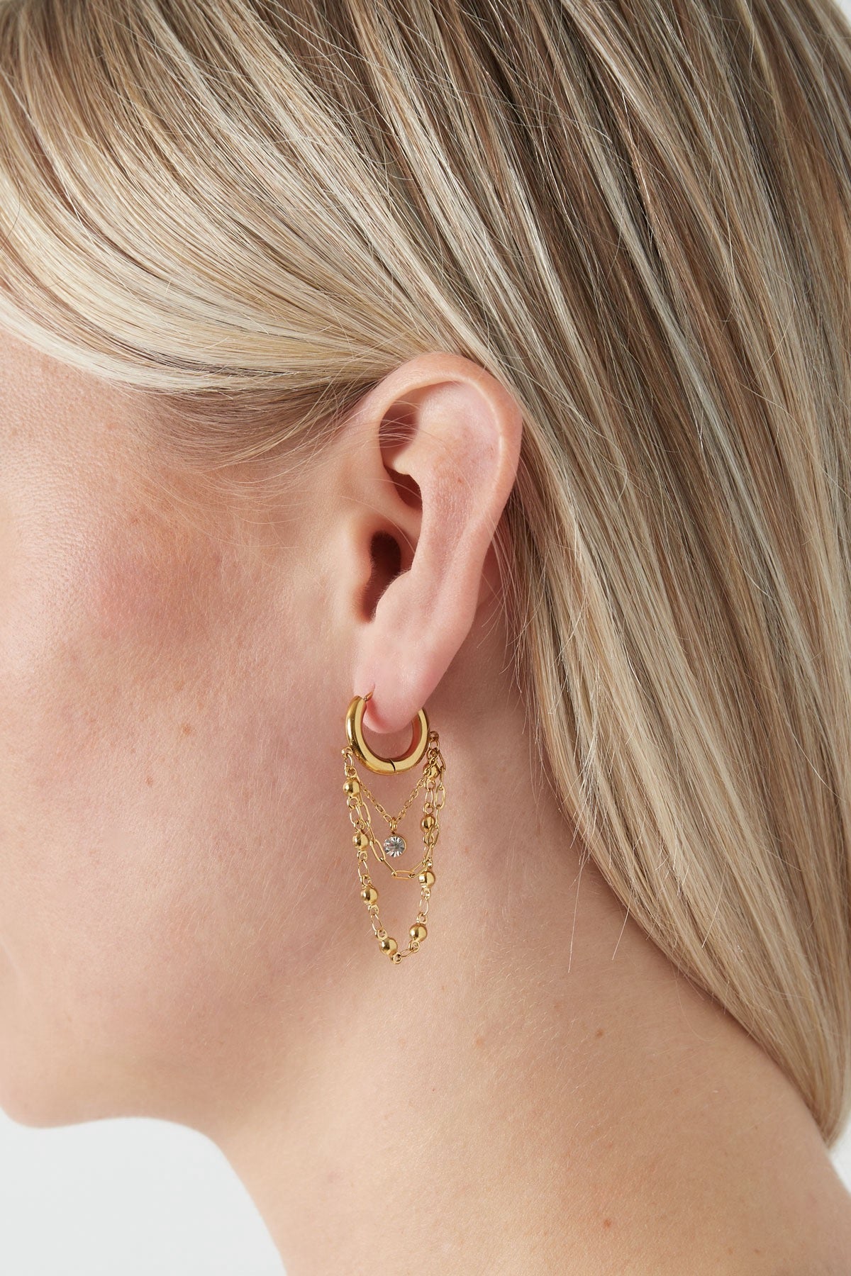 Golden cascade earrings