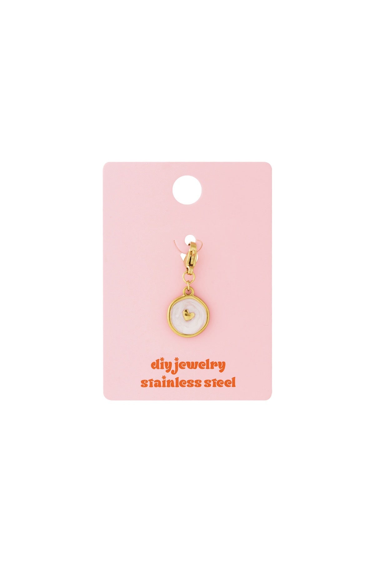 Golden Heart – Charm mit Herz und Perlmutt-Effekt