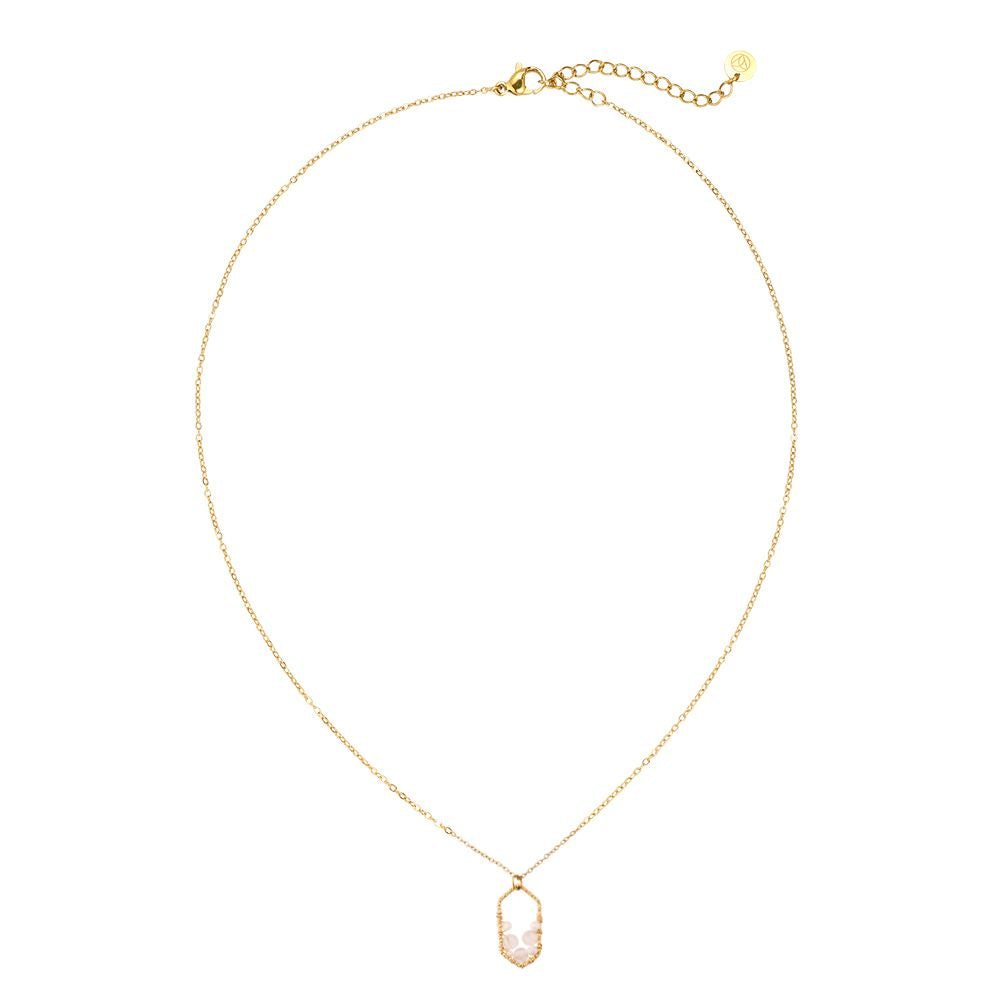 Vergoldete Damenhalskette mit funkelndem Kristallanhänger von Finesse Feminine Jewelry