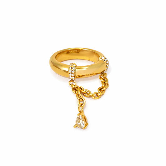 Goldener Ring mit Zirkonia – eleganter Damen Schmuck