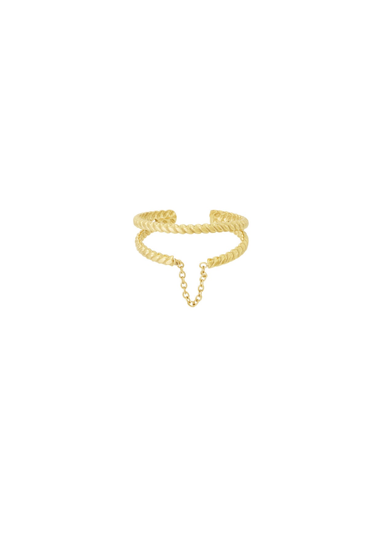 Golden Twist Chain Ring