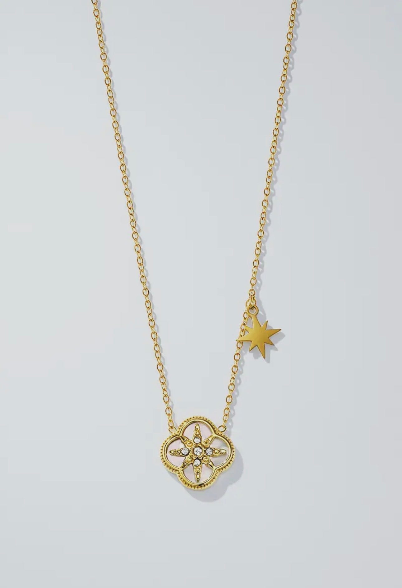 elegante kleeblatt halskette Damen