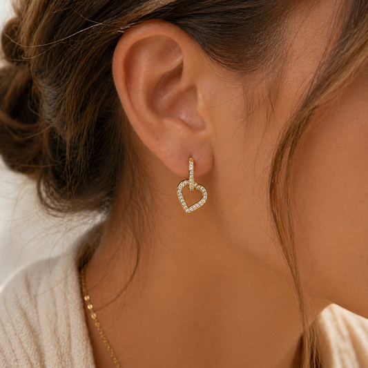 Crystal Heart Ohrringe