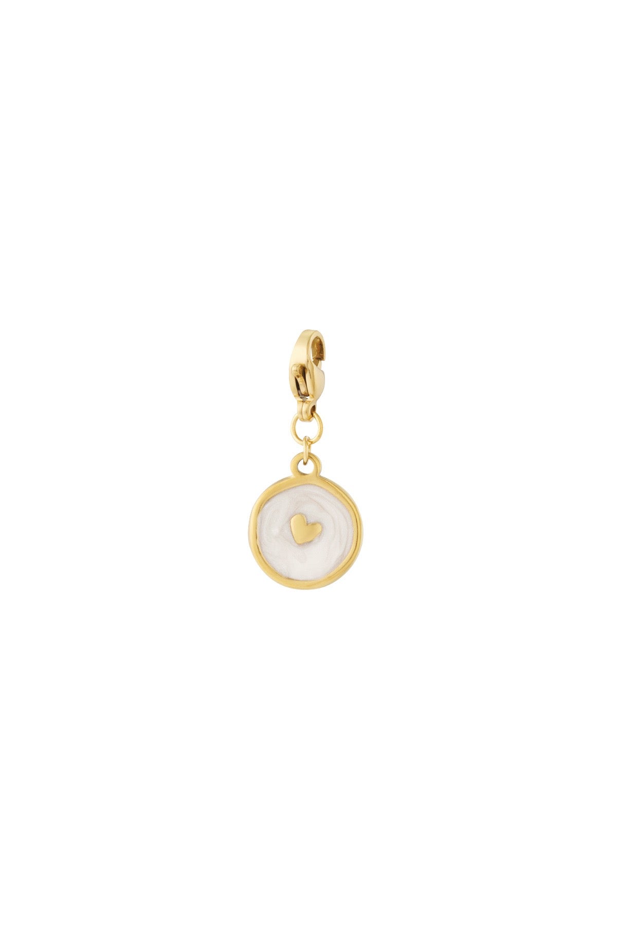 Golden Heart – Charm mit Herz und Perlmutt-Effekt