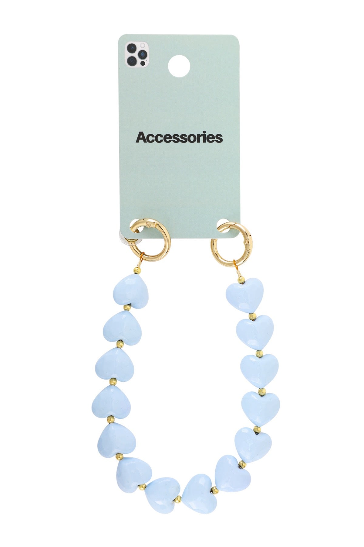 Blue Heart Beads Handy-Kette