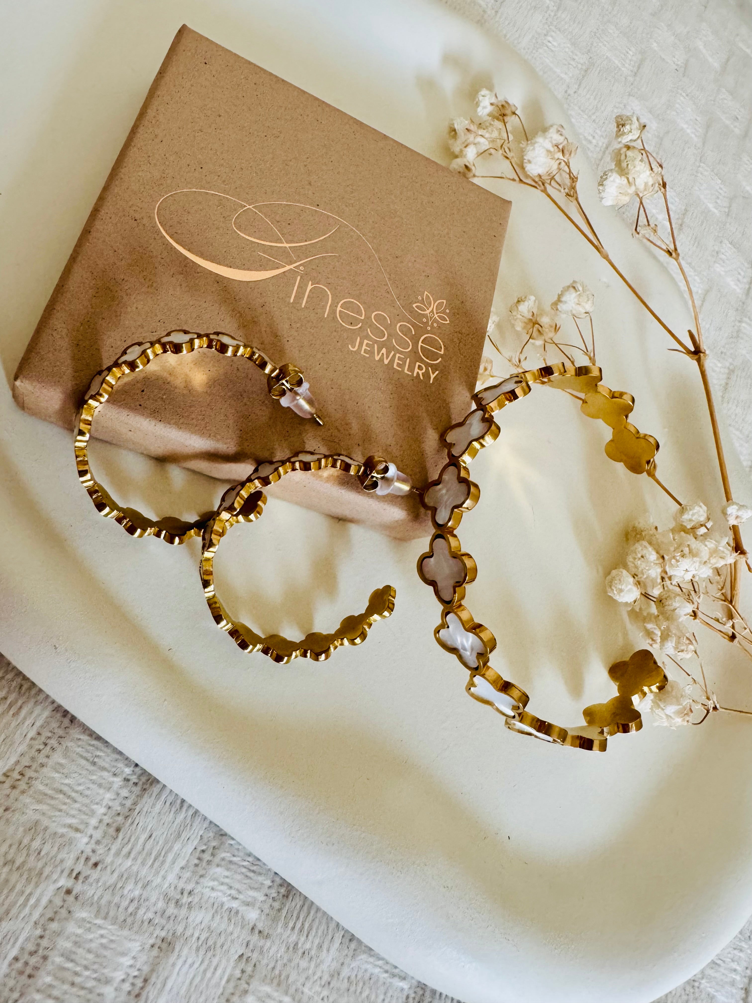 Boucles d'oreilles créoles Serenity Clover