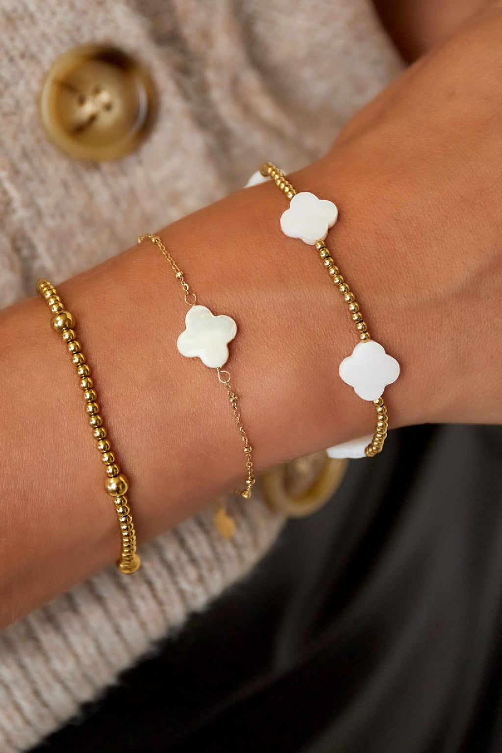 Bracelet Trèfle Blanche