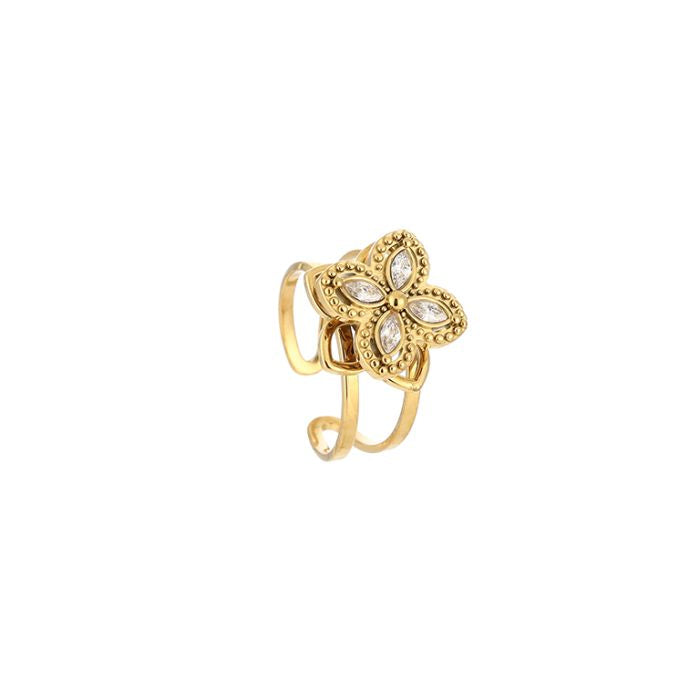 Goldener Ring mit Zirkonia – eleganter Damen Schmuck