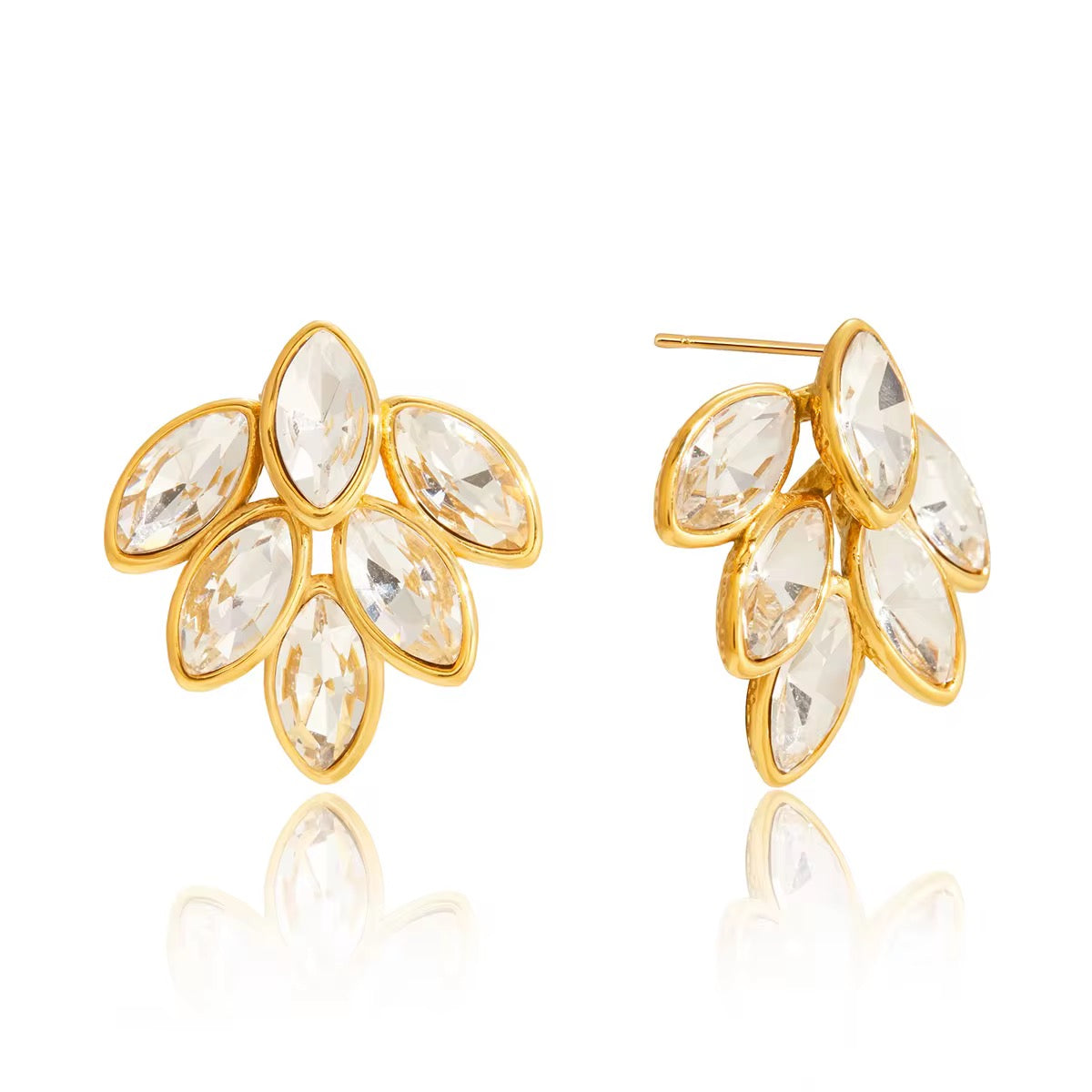 Elegante goldene Ohrringe mit Zirkonia – femininer Damenschmuck
