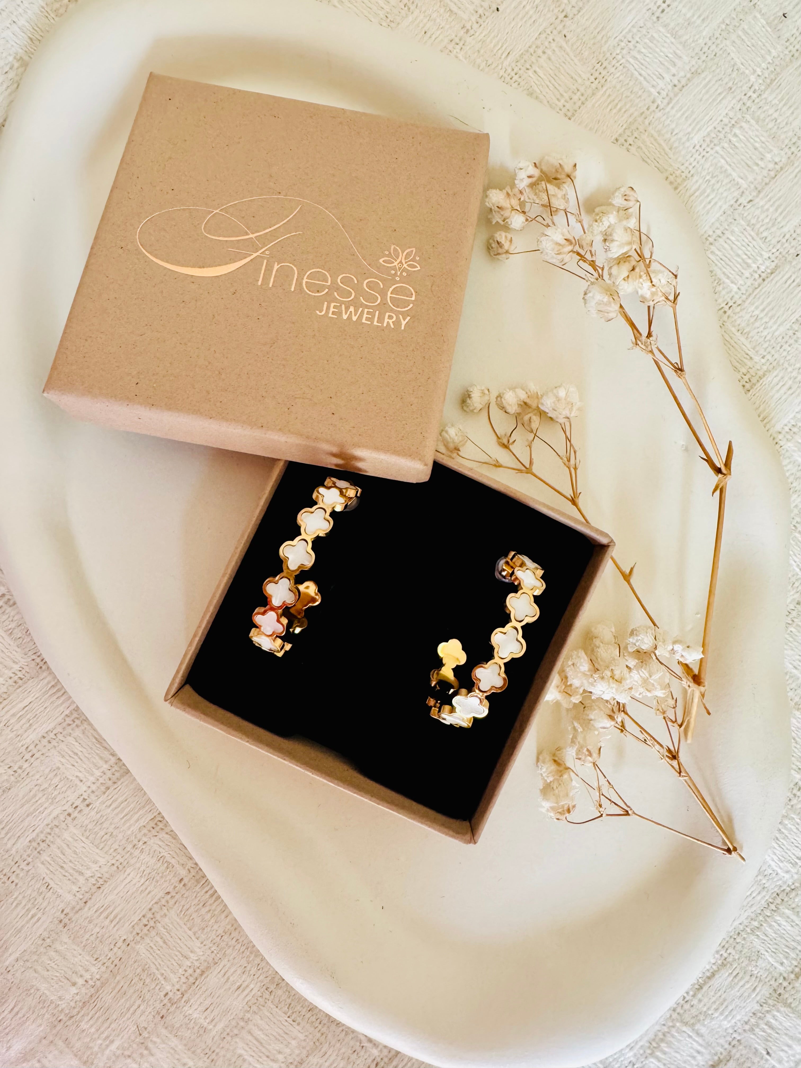 Boucles d'oreilles créoles Serenity Clover