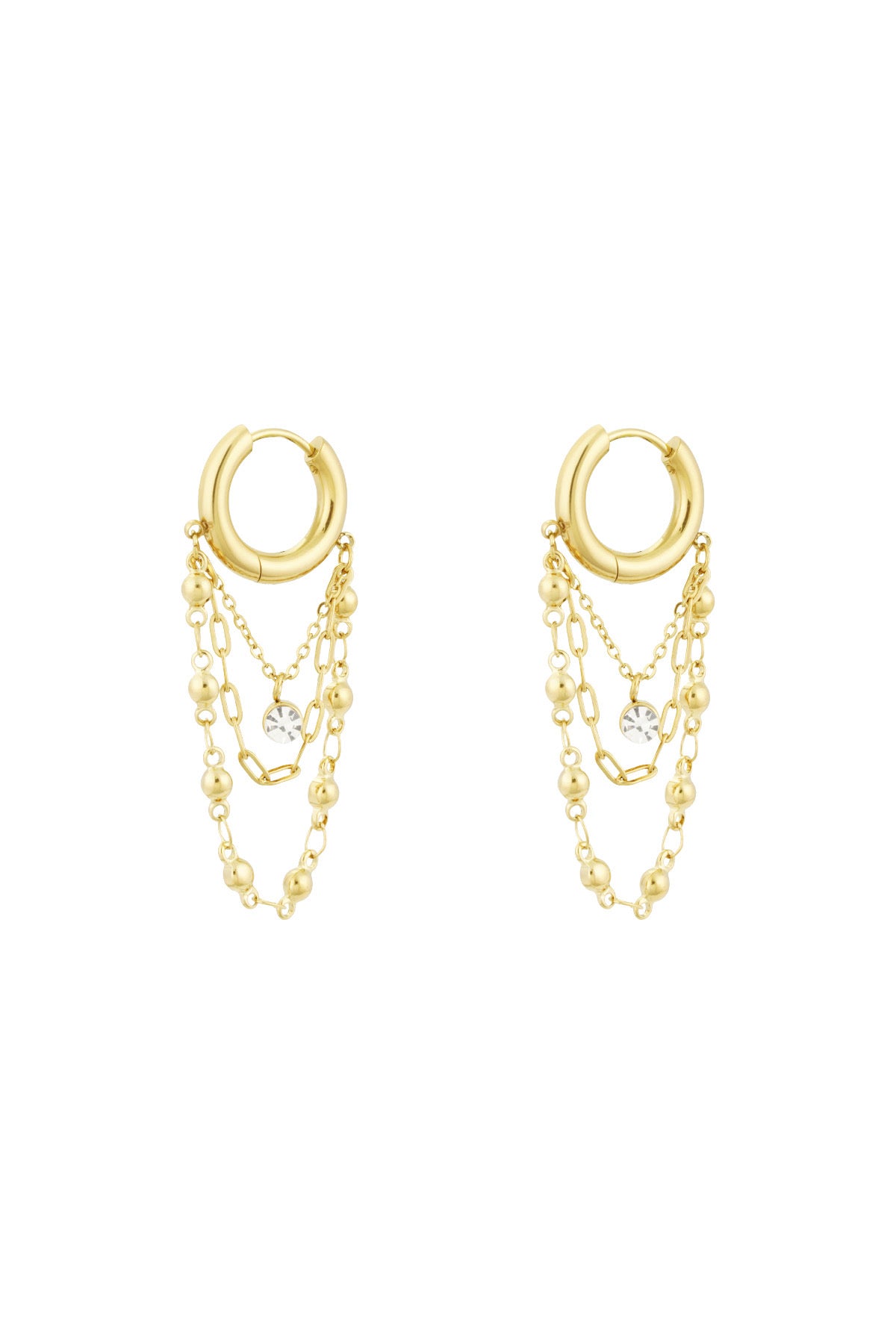 Golden cascade earrings
