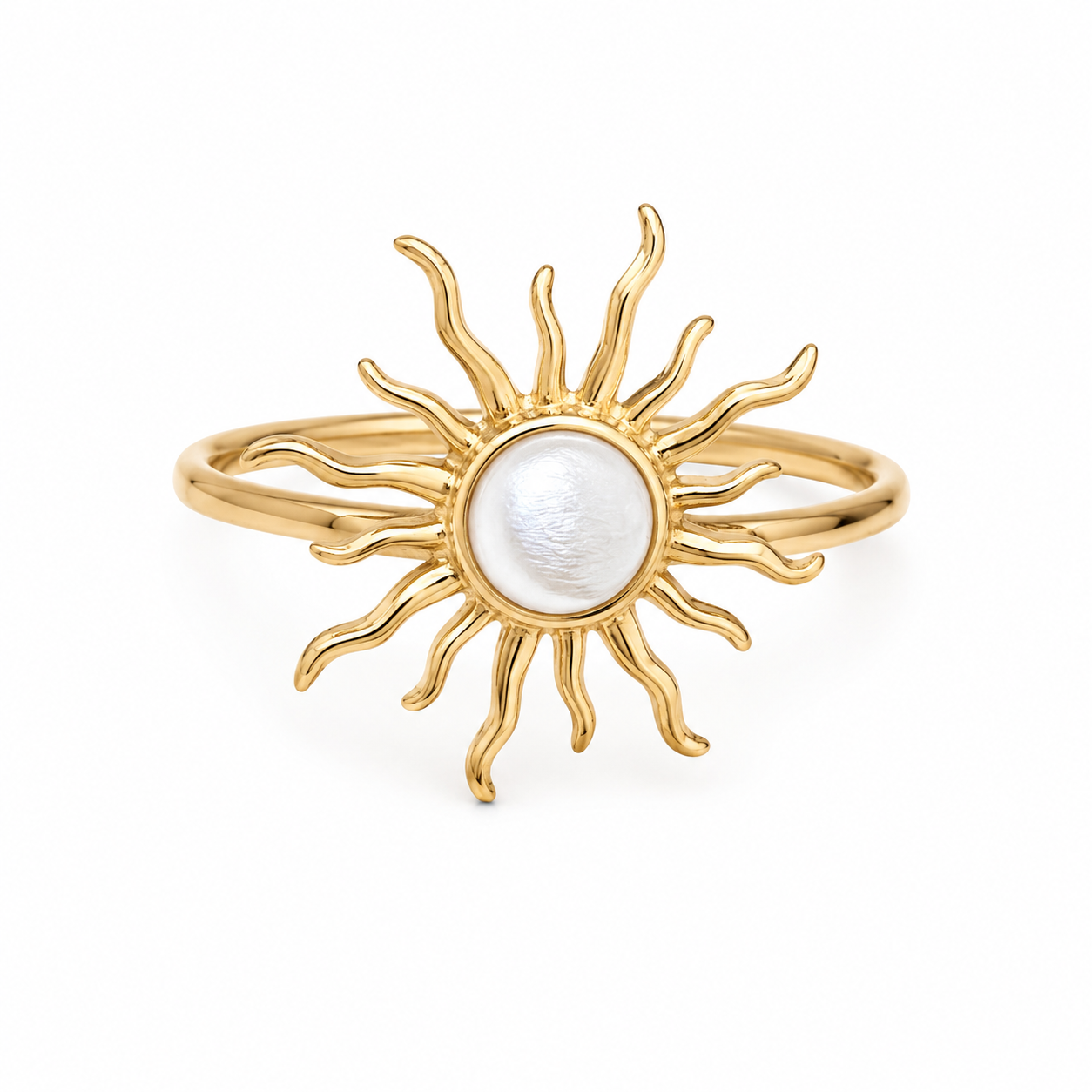 Golden Sun Pearl Ring