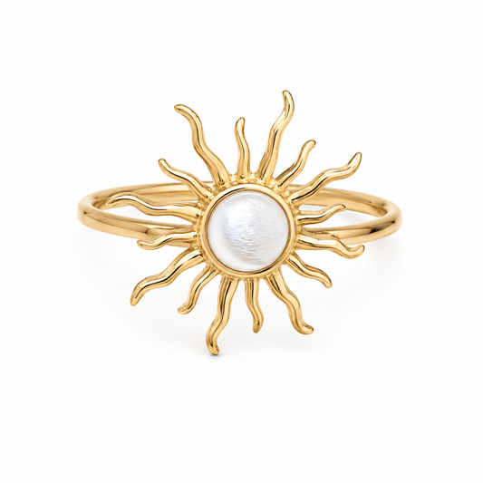 Golden Sun Pearl Ring