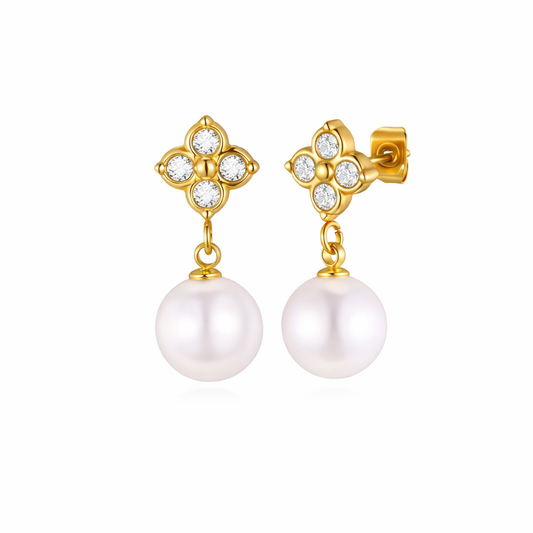 Elegante goldene Ohrringe mit Zirkonia – femininer Damenschmuck
