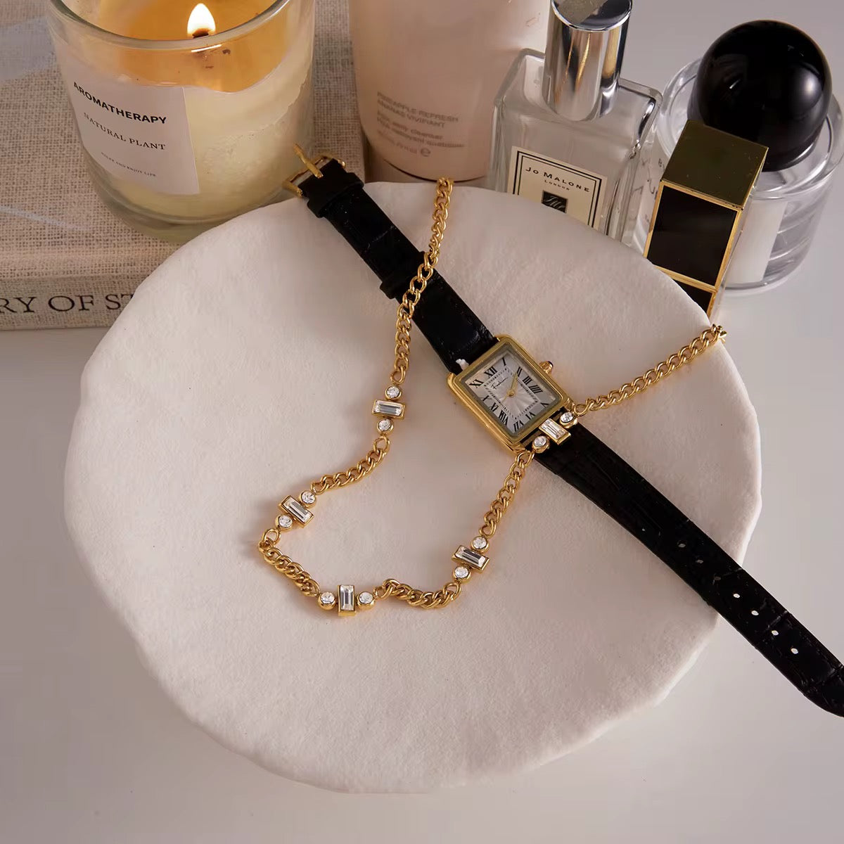 Edelstahlkette vergoldet, schlichtes Desig