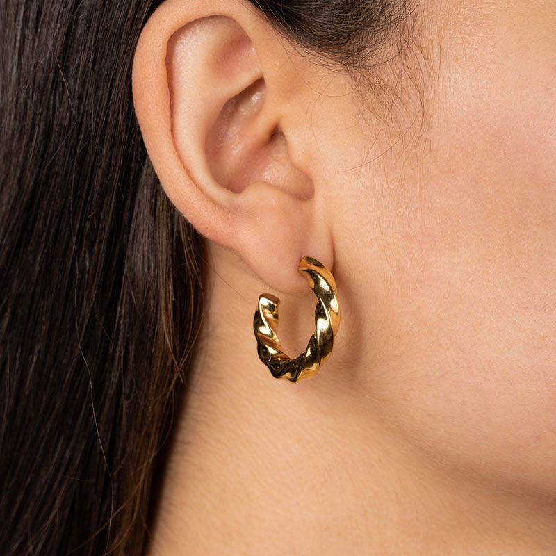 Twist &amp; Shine – Boucles d'oreilles créoles en argent