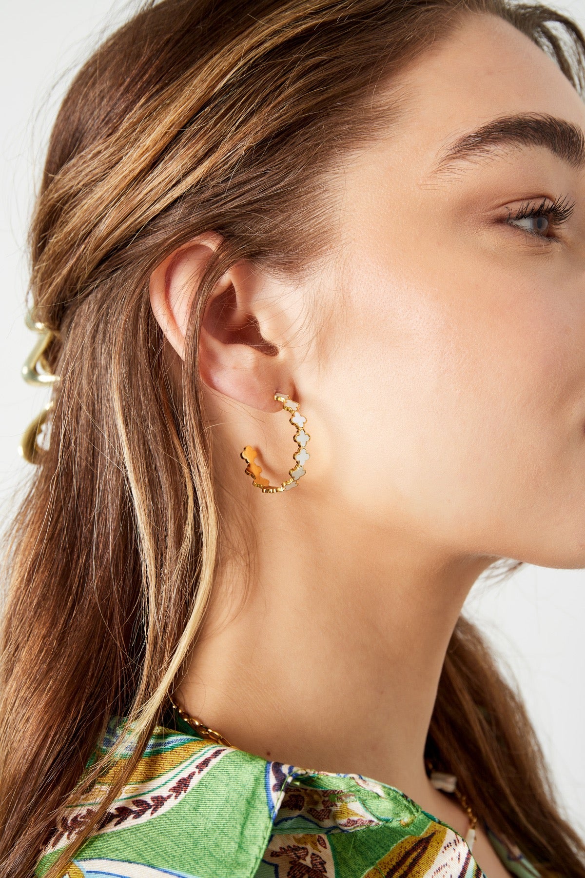 Boucles d'oreilles créoles Serenity Clover