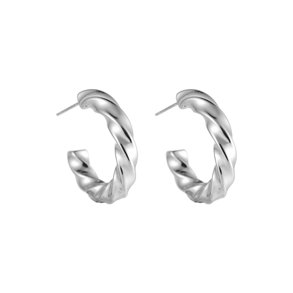 Twist &amp; Shine – Boucles d'oreilles créoles en argent