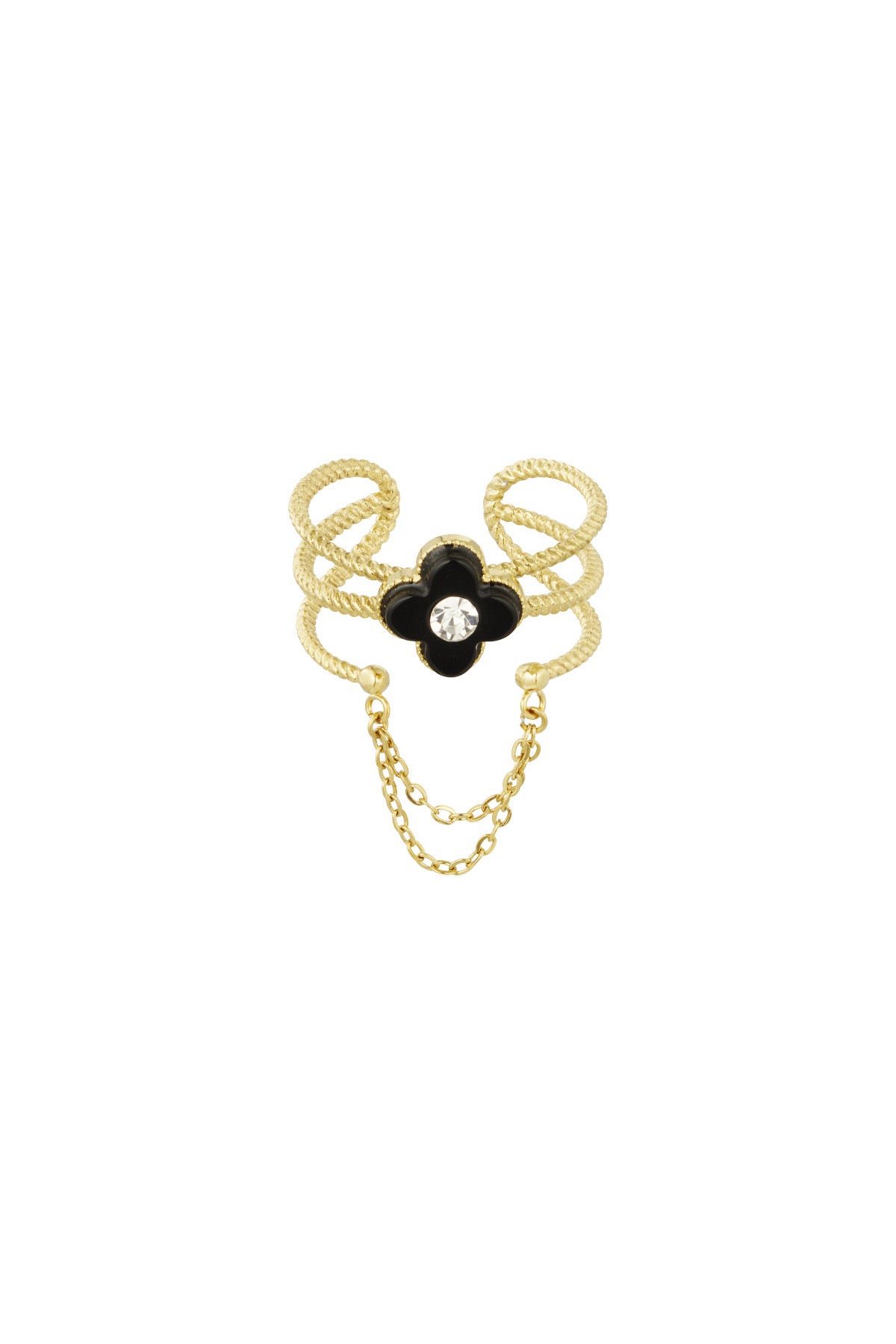 Bague chaîne Noir Bloom