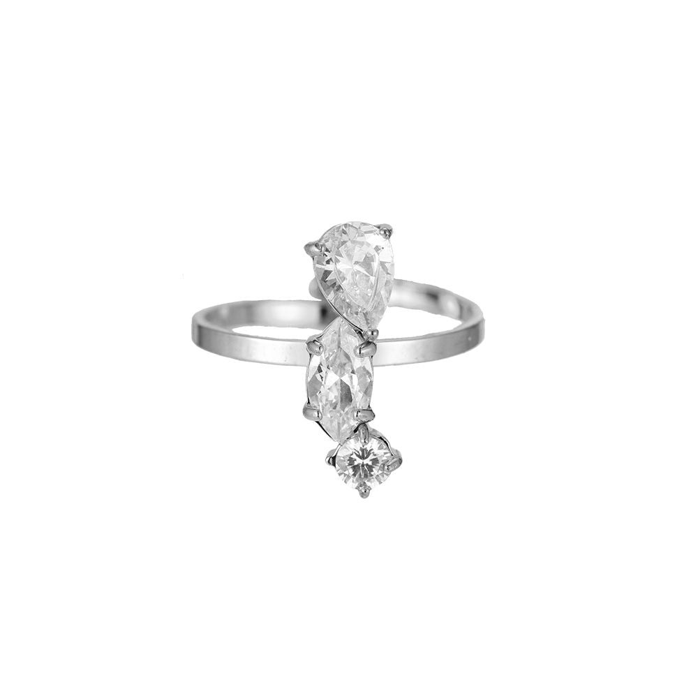 Dewdrop Shine – drop-shaped zirconia ring